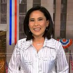 Vicky’s white striped button down shirt on NBC News Daily