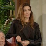 Victoria’s black long sleeve dress with crochet details on The Young and the Restless