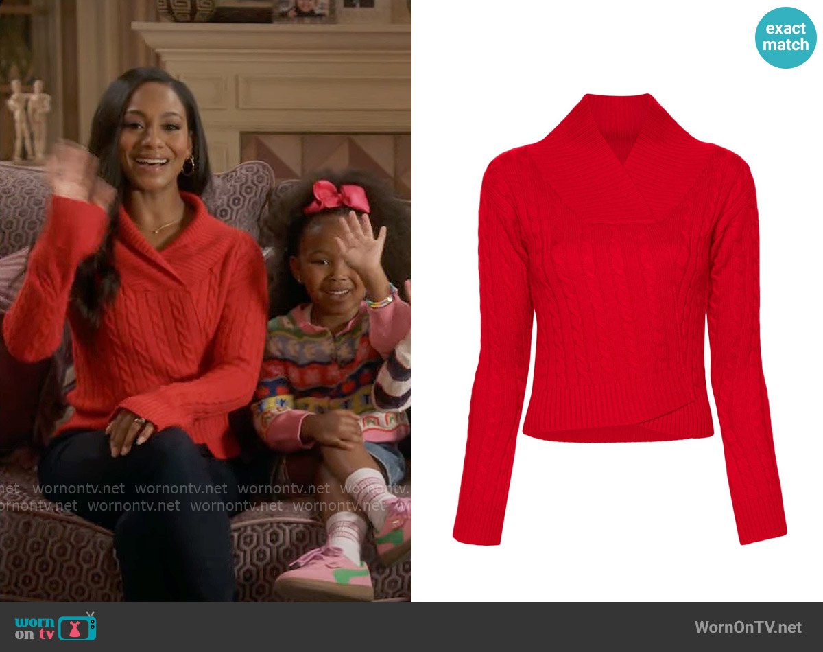 Victoria Beckham Cable Knit Pullover worn by Nina (Tetona Jackson) on Poppas House