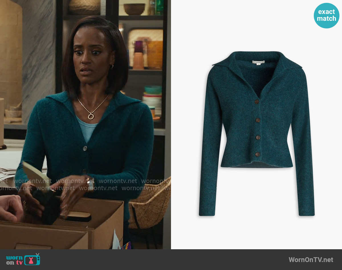 Vince Polo Collar Cardigan worn by Olympia (Skye P. Marshall) on Matlock