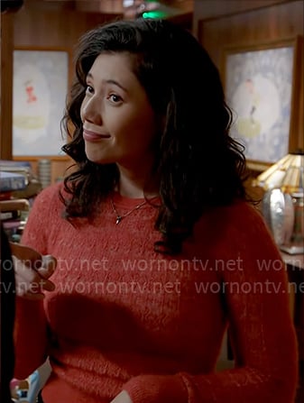 Violet's pointelle knit sweater on Chicago Fire