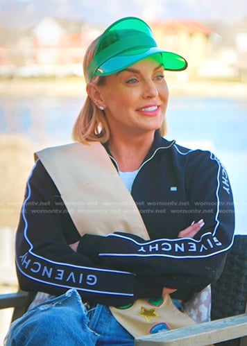 Whitney’s black cropped track jacket on The Real Housewives of Salt Lake City