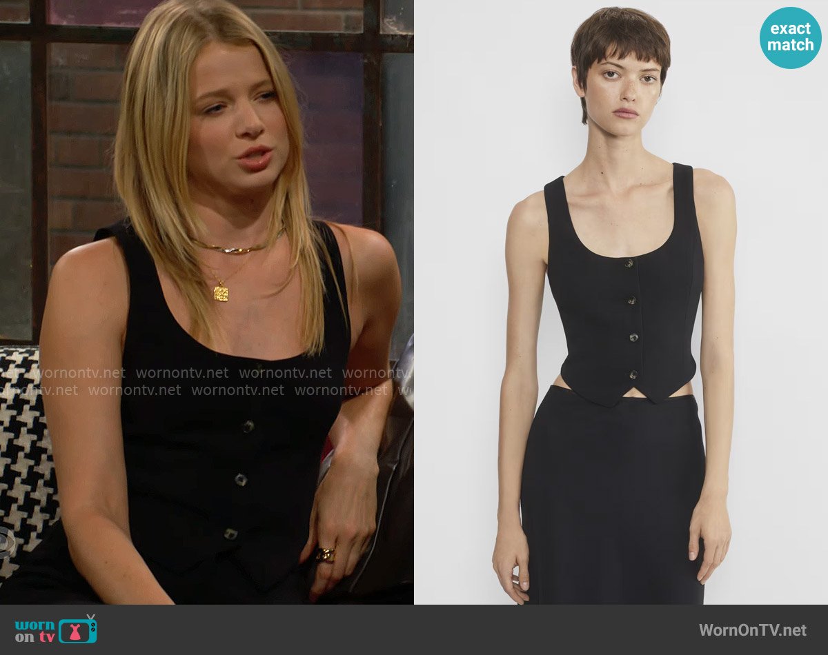 Wilfred at Aritzia Rocco Vest worn by Summer Newman (Allison Lanier) on The Young and the Restless