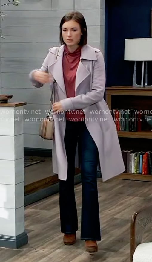 Willow's lavender purple coat on General Hospital