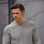 Xander’s grey textured henley shirt on Days of our Lives