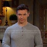 Xander’s grey textured henley shirt on Days of our Lives