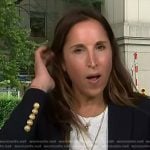Yasmin Vossoughian’s navy double breasted blazer on NBC News Daily