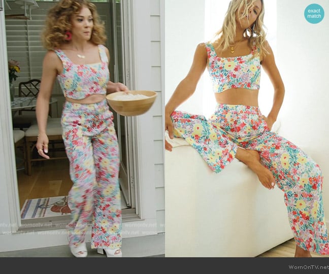 Yllw Midsummer Trouser Set worn by Ashley Darby on The Real Housewives of Potomac