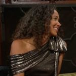 Yolanda’s metallic gown at Ashley & Devon’s wedding on The Young and the Restless