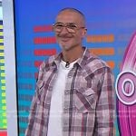 Zane Lowe’s pink plaid shirt on Today