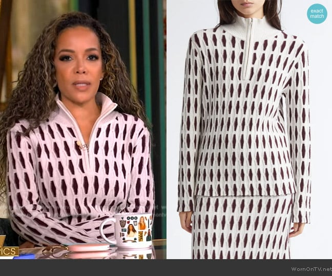 Zankov Stefan Quarter Zip Wool Sweater worn by Sunny Hostin on The View