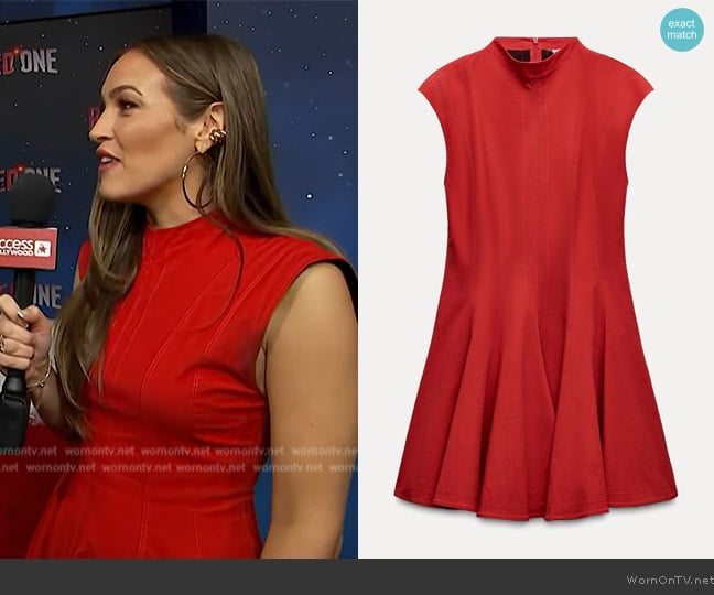 Zara Mini Godet Dress worn by Emily Orozco on E! News