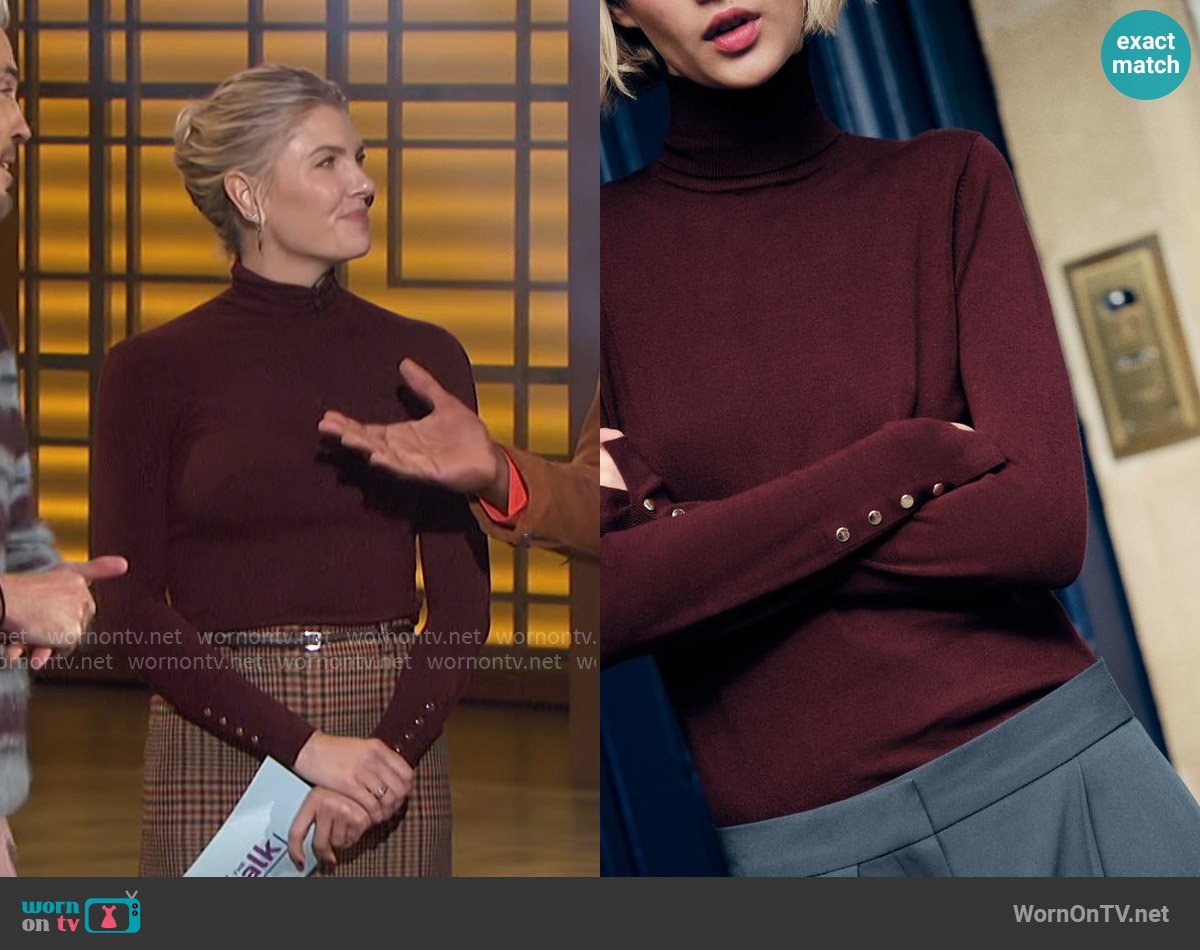 Amanda’s burgundy turtleneck on The Talk