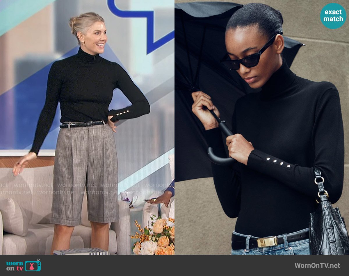 Zara Basic High Neck Sweater worn by Amanda Kloots on The Talk