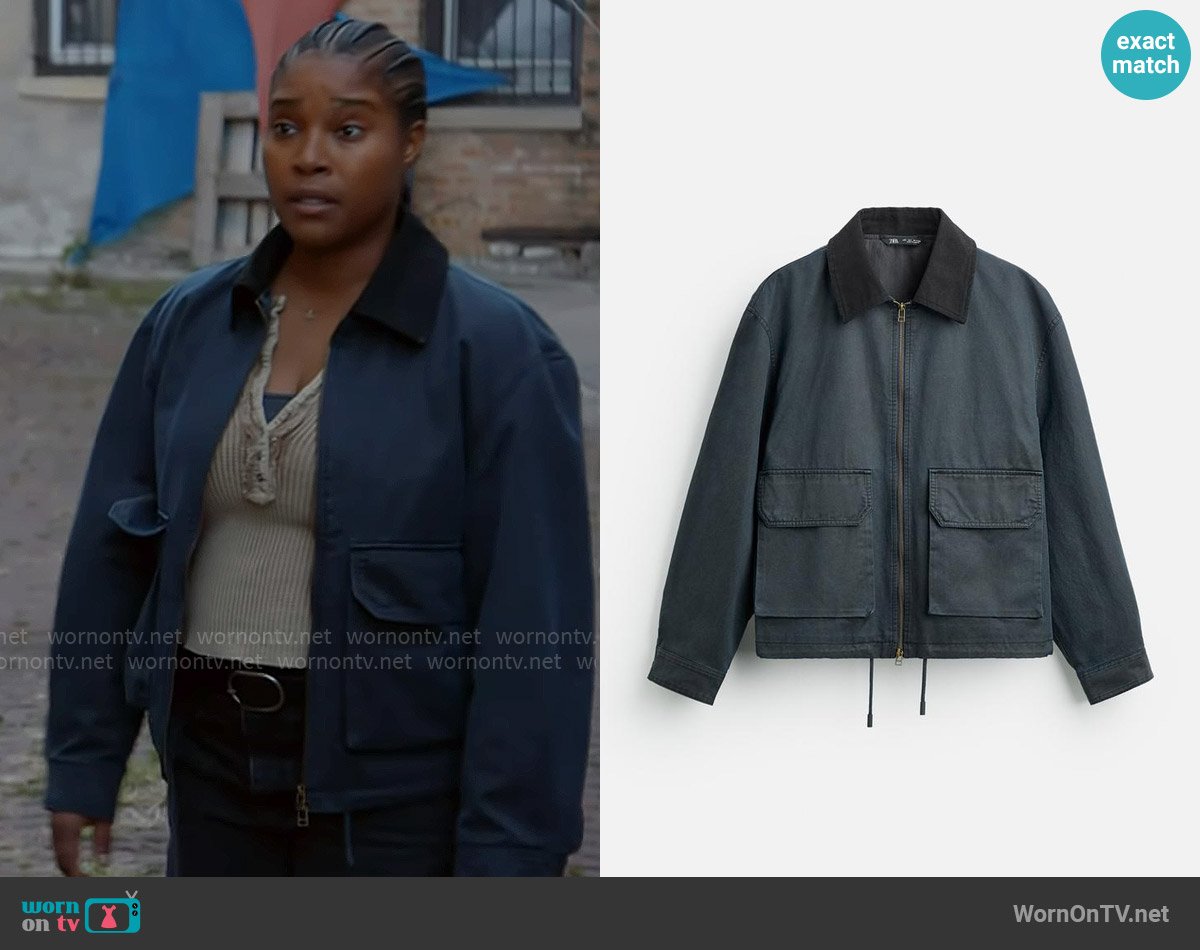 Kiana’s navy jacket on Chicago PD