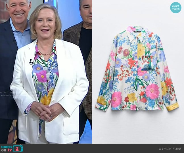 Zara Floral Print Shirt worn by Eve Plumb on Today