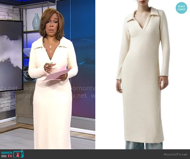 Zara Boucle Long Dress worn by Gayle King on CBS Mornings