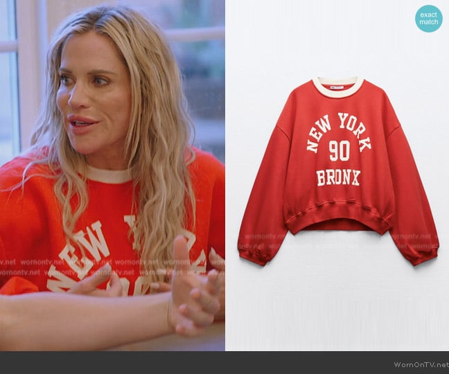 Zara New York 90 Sweatshirt worn by Jennifer Pedranti on The Real Housewives of Orange County