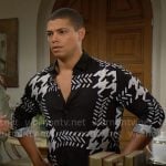 Zende’s houndstooth print shirt on The Bold and the Beautiful