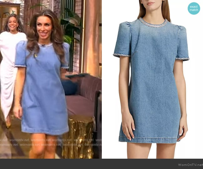 Zimmermann Crush Embellished Denim Minidress worn by Alyssa Farah Griffin on The View