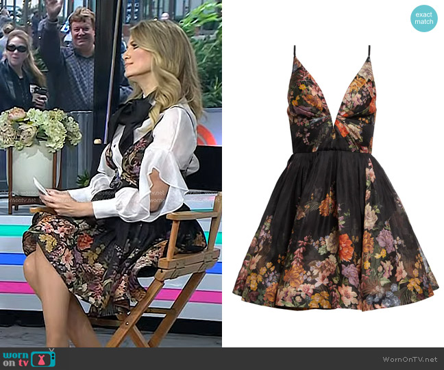 Zimmermann Pavilion Floral Linen & Silk Minidress worn by Nikki Novak on Today