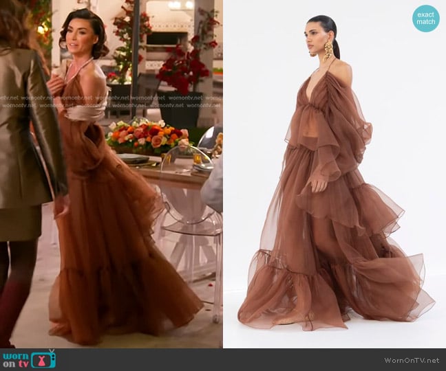 Zimmermann Natura Gathered Top and Skirt worn by Bronwyn Newport on The Real Housewives of Salt Lake City