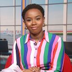 Zinhle’s striped shirtdress on NBC News Daily