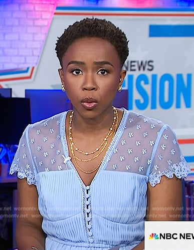 Zinhle’s blue lace dress on NBC News Daily