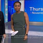 Zinhle’s green chain detail maxi dress on NBC News Daily