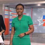 Zinhle’s green ribbed button knit shirtdress on NBC News Daily