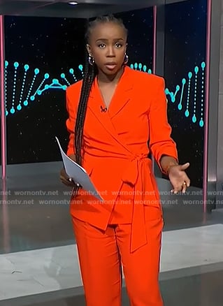 Zinhle's orange wrap blazer on NBC News Daily