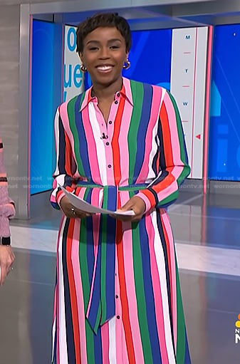 Zinhle's striped shirtdress on NBC News Daily