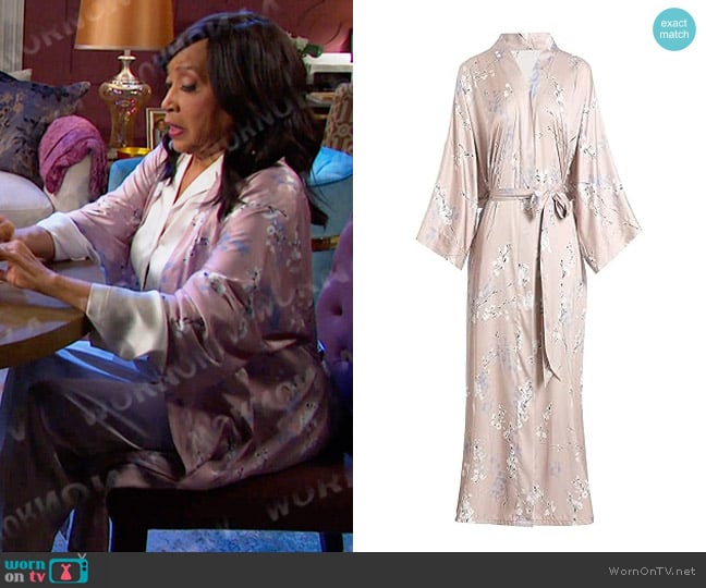 Paulina’s pink cherry blossom print robe on Days of our Lives