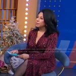 Alexis Christoforous’s red animal print wrap dress on Good Morning America