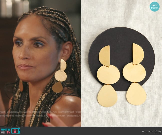 Annie Costello Mattea Earrings in Gold worn by Racquel Chevremont on The Real Housewives of New York City