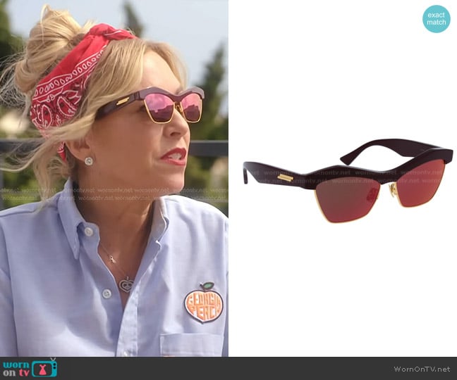 Bottega Veneta Cat-eye Acetate Sunglasses worn by Sutton Stracke on The Real Housewives of Beverly Hills