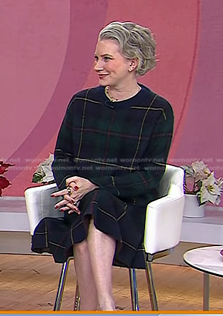 Clea Shearer's plaid sweater and knit skirt on Today