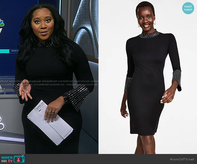 Calvin Klein Embellished Sweater Dress worn by Kay Angrum on NBC News Daily