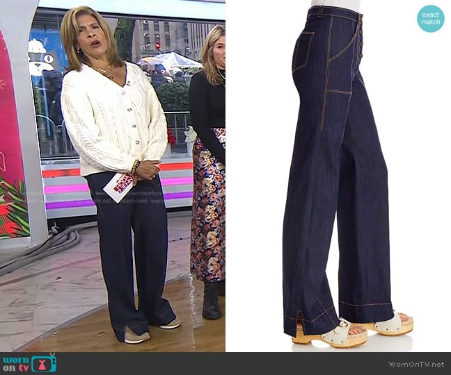 Cinq a Sept Benji Wide Leg Jeans in Indigo worn by Hoda Kotb on Today