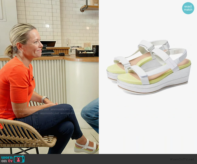 Cole Haan Grand Ambition Ayer Leather Platform Wedge Sandals worn by Dylan Dreyer on Today