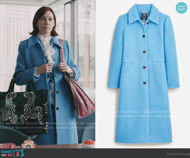 J. Crew Collection A-line topcoat in Italian wool-boucle blend worn by Elsbeth Tascioni (Carrie Preston) on Elsbeth