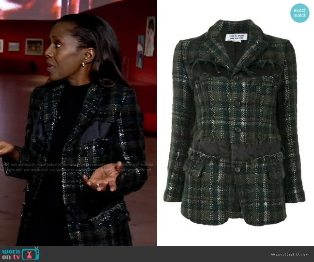 Comme Des Garçons Comme Des Garçons Checked Layered Blazer worn by Deborah Roberts on Good Morning America