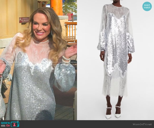 Costarellos Zahara Sequined and Lace Gown worn by Heather Gay on The Real Housewives of Salt Lake City