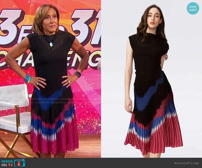 Diane von Furstenberg Rick Dress in Floating Block worn by Robin Roberts on Good Morning America