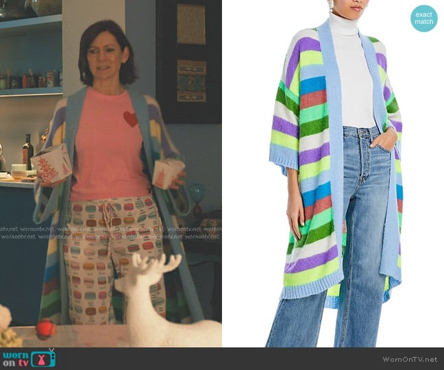 Essentiel Antwerp Striped Kimono Cardigan worn by Elsbeth Tascioni (Carrie Preston) on Elsbeth