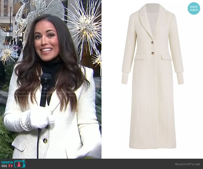 Favorite Daughter The City Coat in Ivory worn by Kaylee Hartung on Today