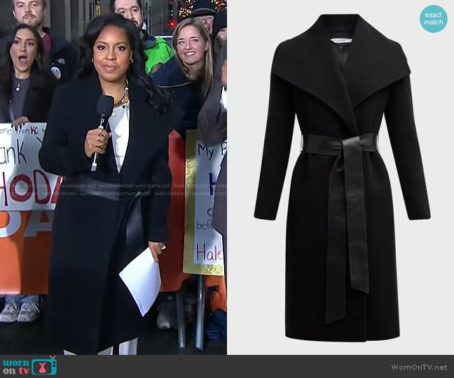 Fleurette Wynn Belted Wrap Wool Coat worn by Sheinelle Jones on Today