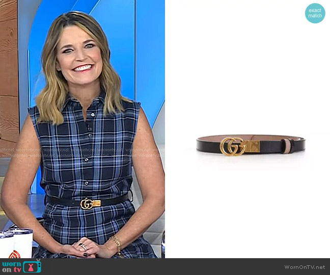 Gucci GG Marmont Reversible Thin Belt worn by Savannah Guthrie on Today