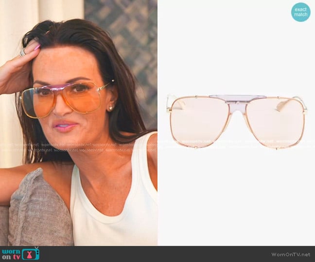 Gucci Oversized Embellished Pilot worn by Lisa Barlow on The Real Housewives of Salt Lake City