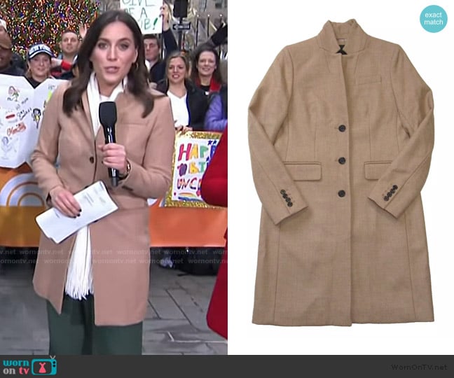 J. Crew Regent Coat in Heather Acorn worn by Hallie Jackson on Today